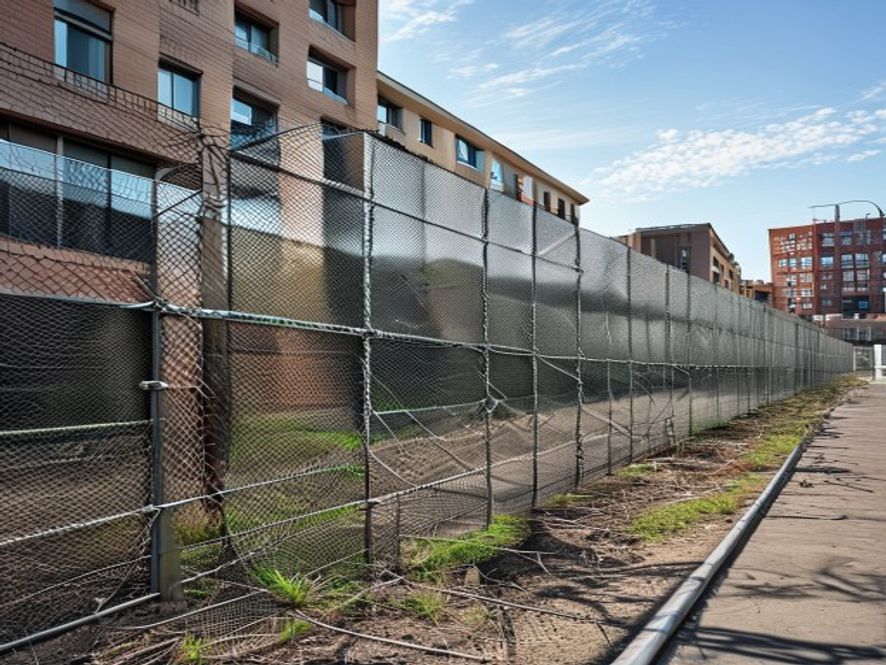 Temporary construction site fencing