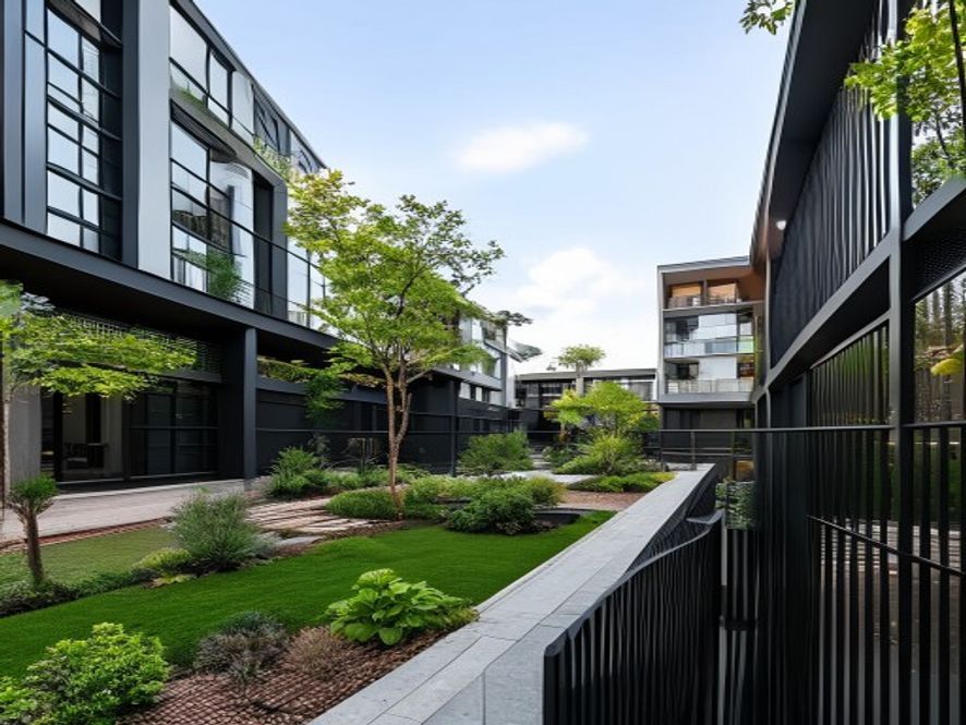 Condominium complex fencing