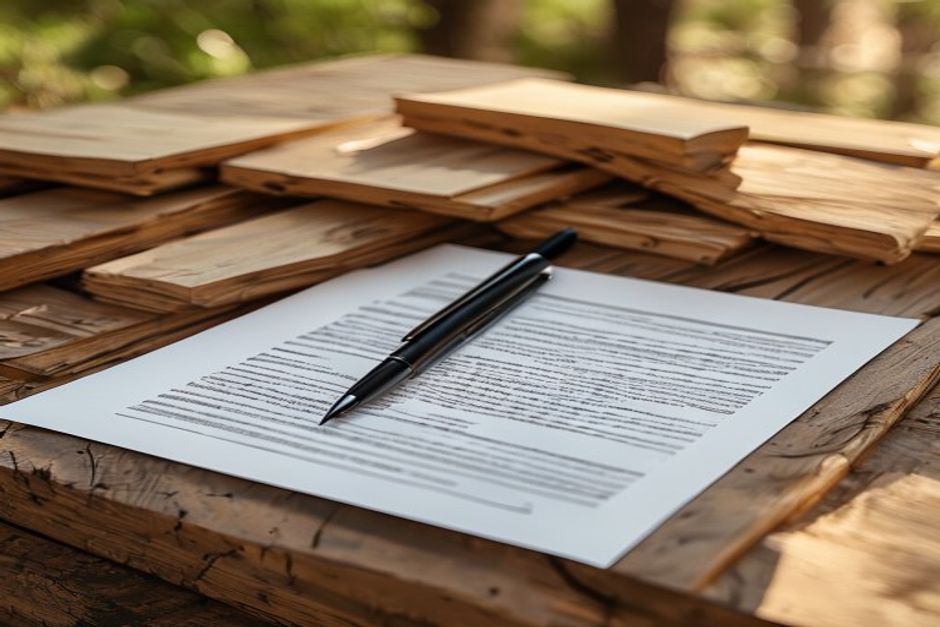 A written fence installation estimate resting on fresh cedar boards